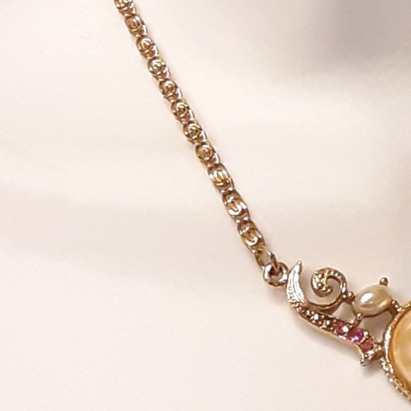 1928's gold tone faux pearl choker - Picture 4 of 7